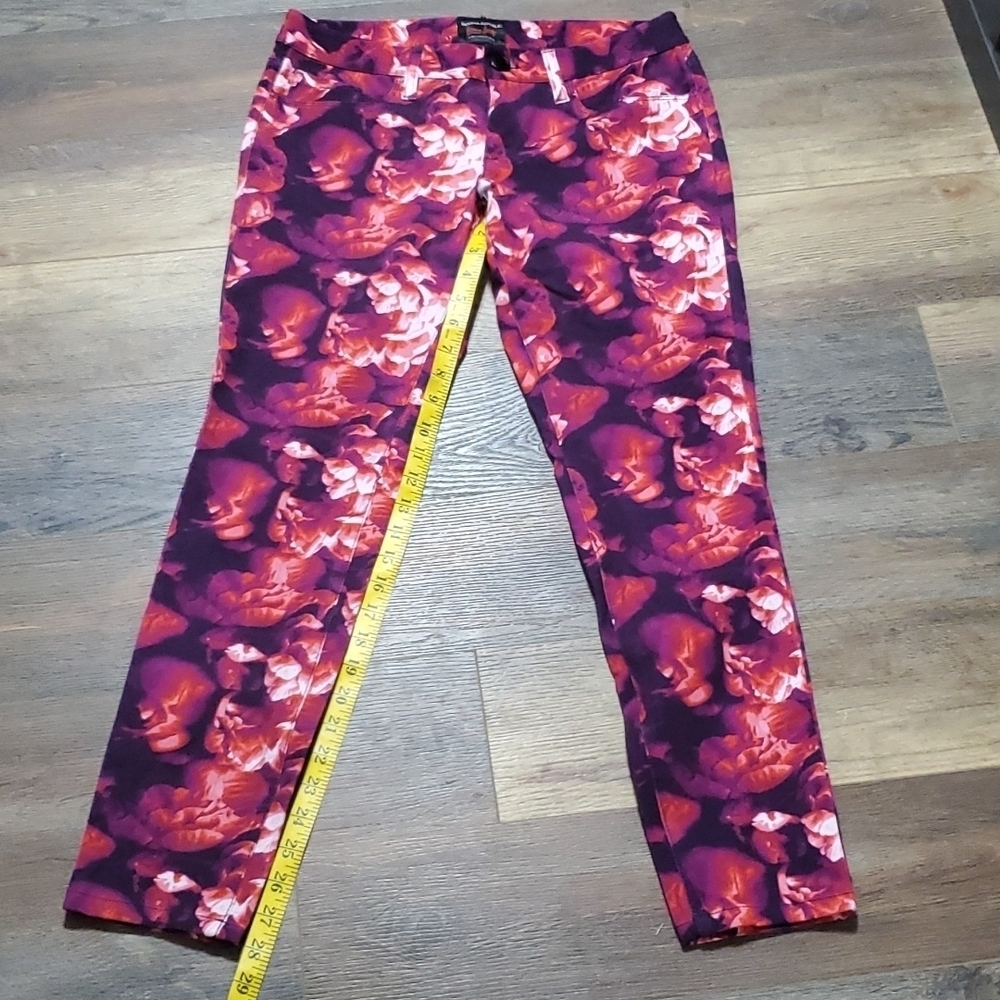 Banana republic Lwren Scott floral rose pink red stretch denim